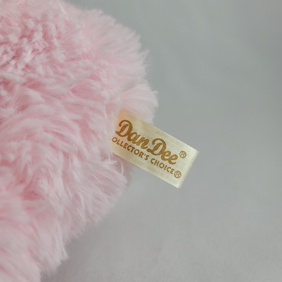 Dandee Pink Sitting Sloth Plush Plushie Stuffed Animal Toy Bow Valentine Lovey - Picture 7 of 13